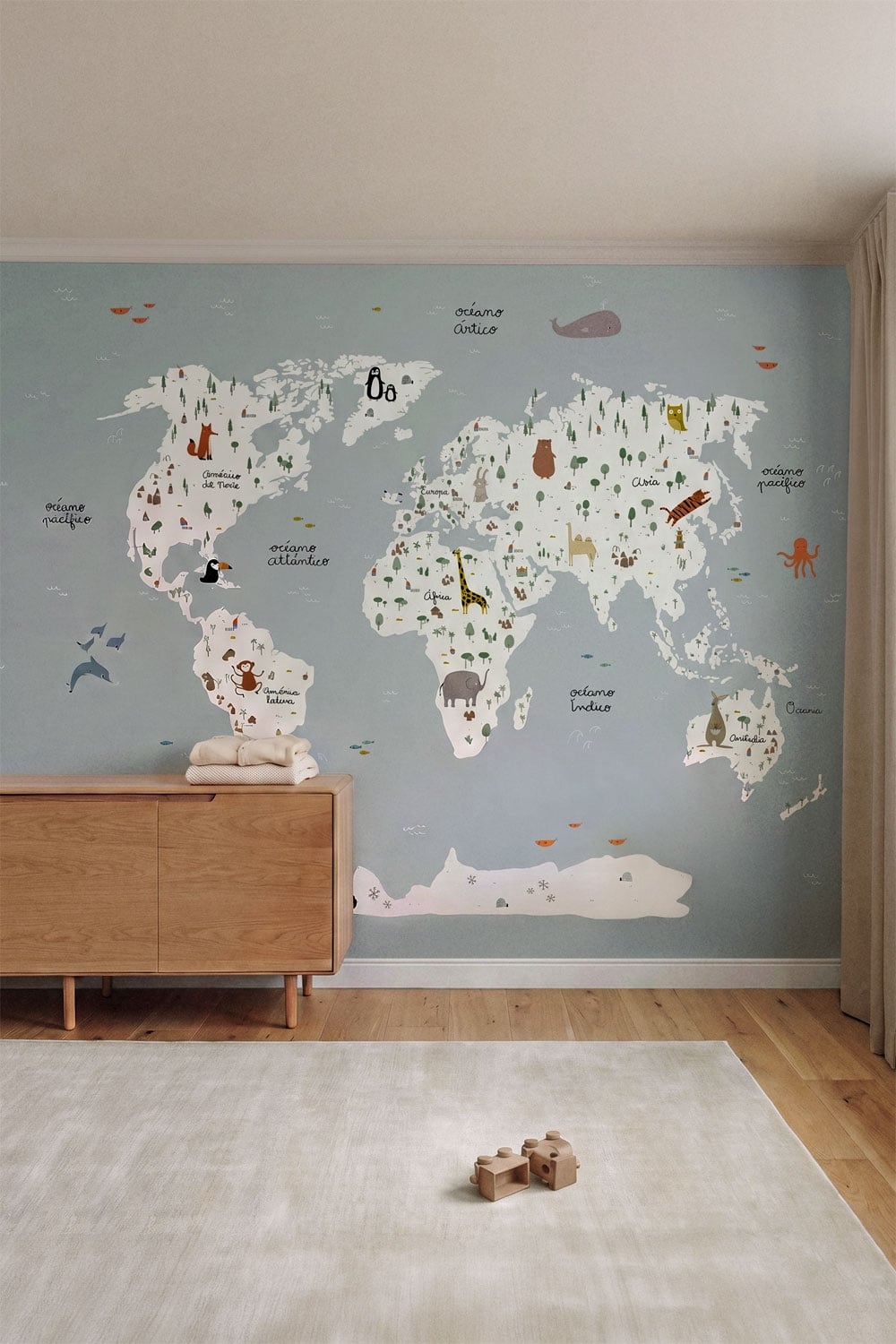 Papier peint mural 260x320 cm en 5 bandes autocollantes Sebrin - 1