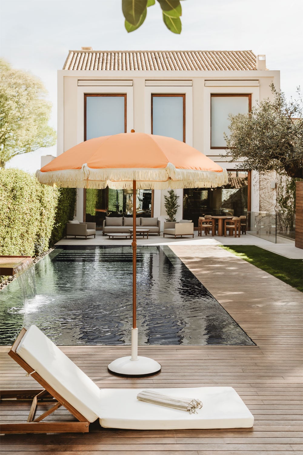 Parasol Ø175 cm en tissu et acier Miska - 5