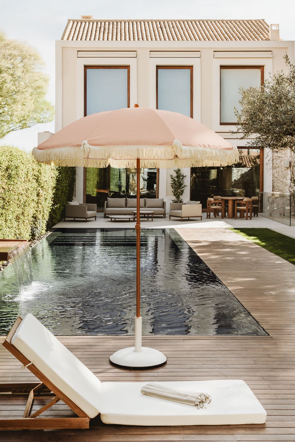Parasol Ø175 cm en tissu et acier Miska - 1