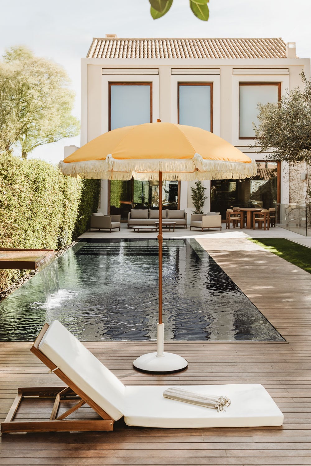 Parasol Ø175 cm en tissu et acier Miska - 3