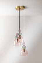 Suspension en verre avec 3 points lumineux Bezany Colors - 1