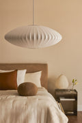 Lampe suspendue en soie artificielle et fer Worel - 1
