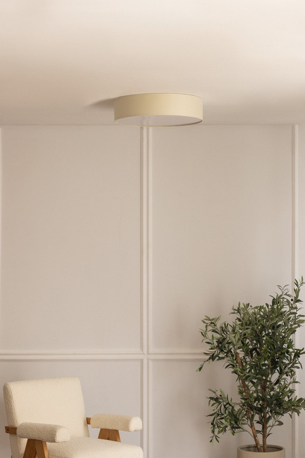 Plafonnier de plafond rond Ø50 cm en tissu Godric - 1