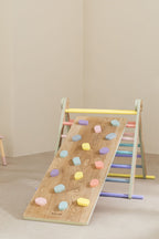 Rampe avec mur d'escalade d'apprentissage en bois Pyqer Colors Kids - 1