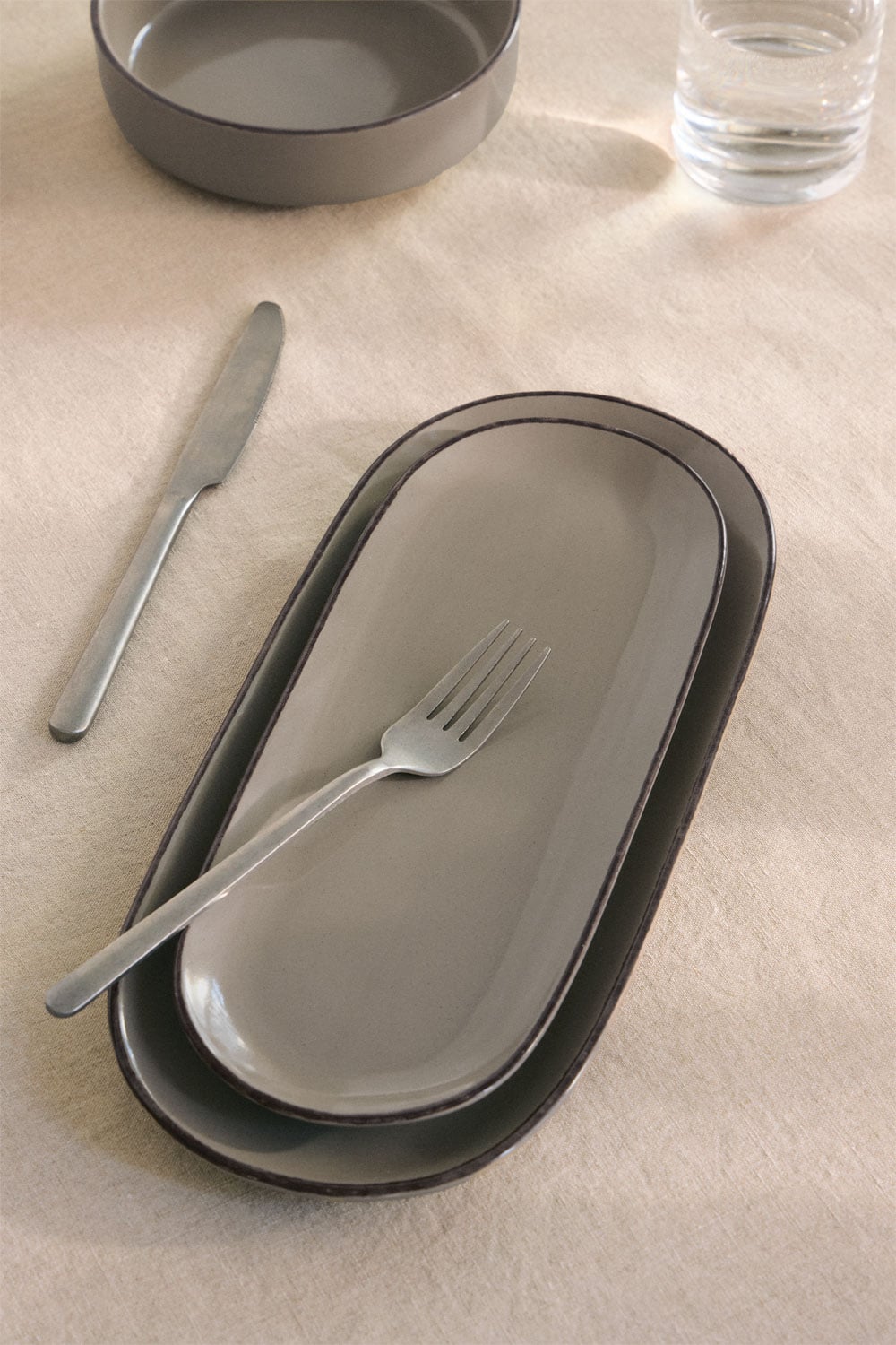 Set de 2 plateaux en grès Ronilena - 3