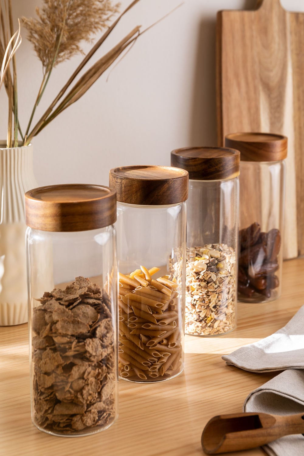 Pack de 4 bocaux en verre Ø8 cm Weris - 1