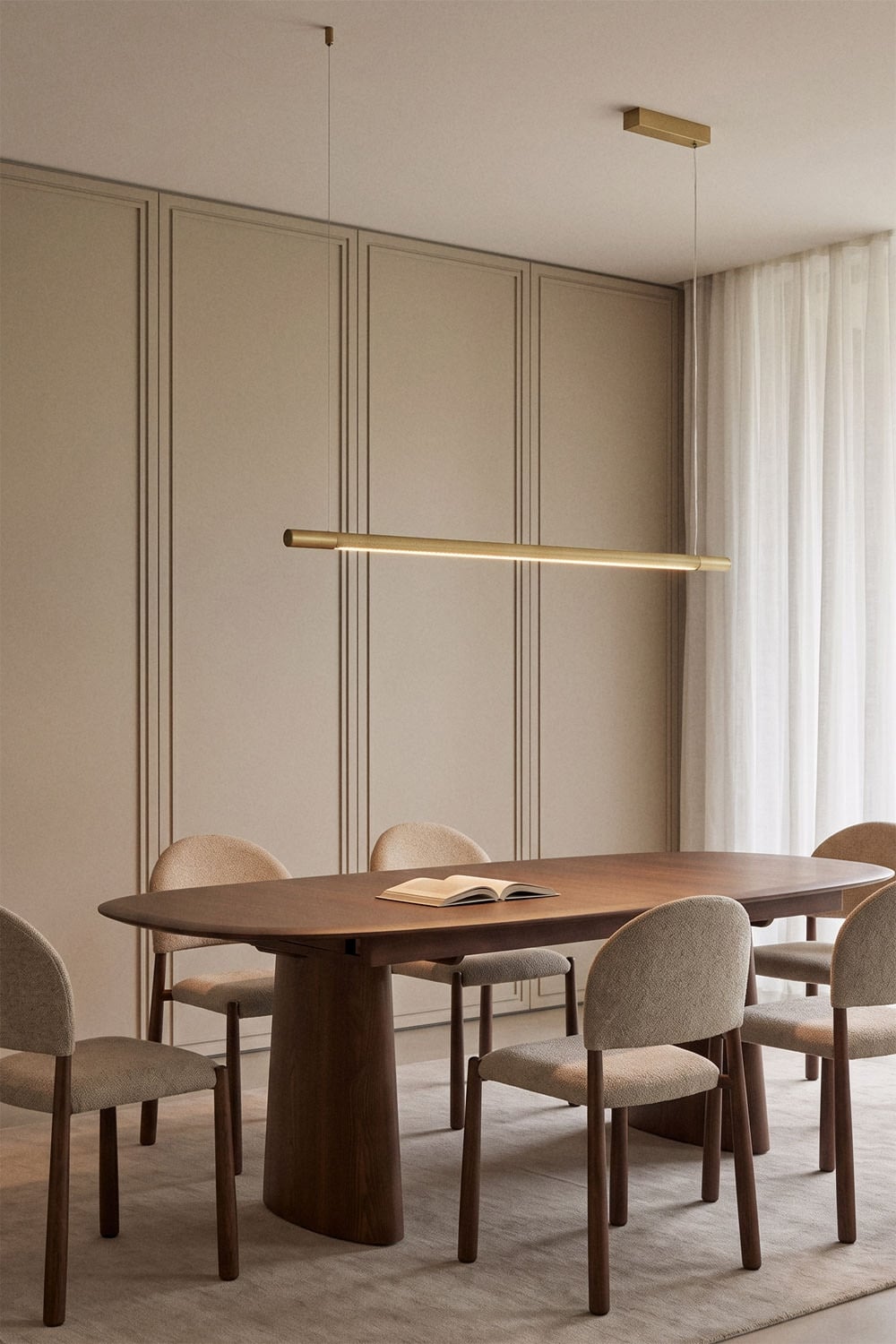 Suspension linéaire LED 120 cm avec lumière indirecte en aluminium Lirela - 1