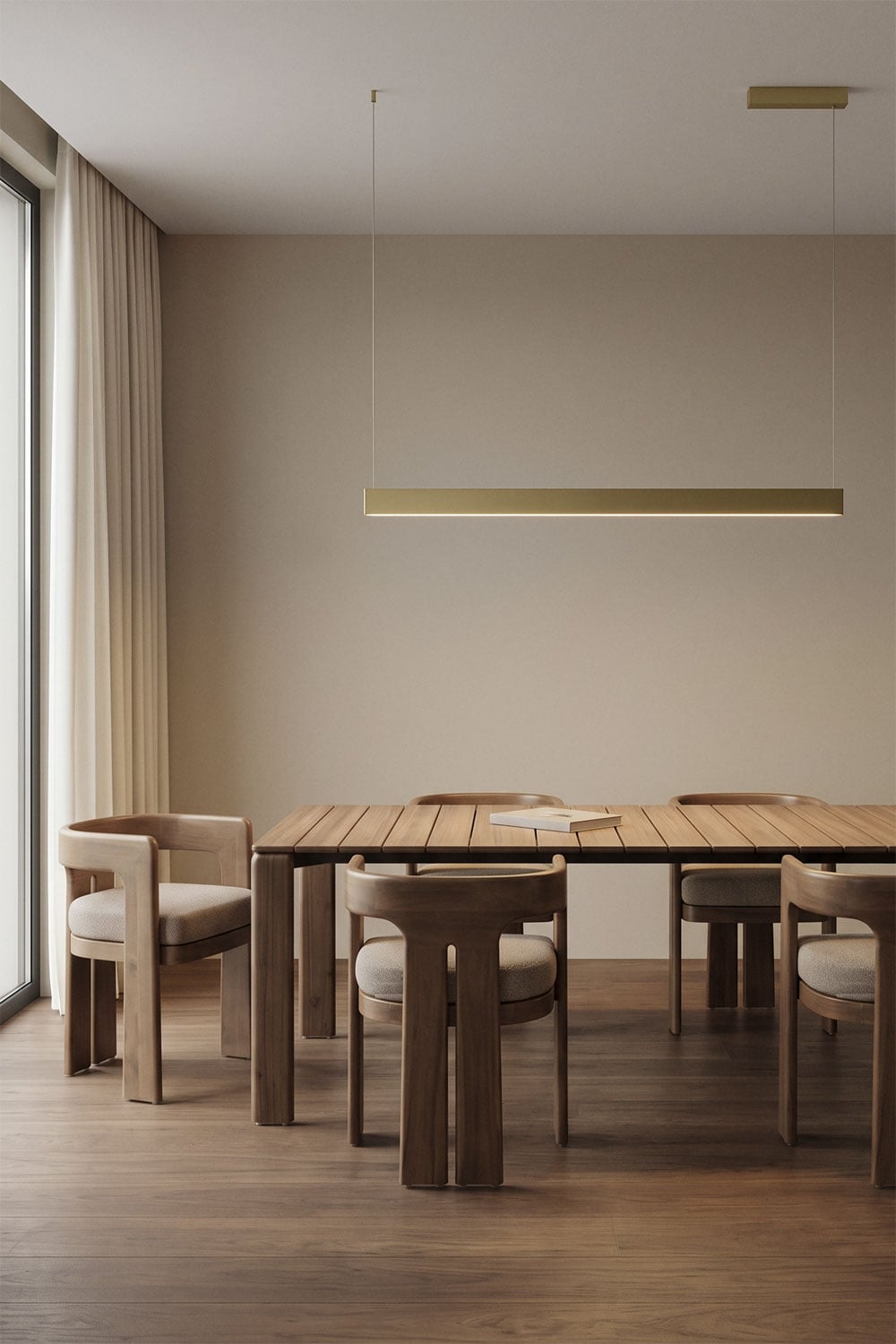 Lampe suspendue linéaire LED 120 cm avec lumière indirecte en aluminium Maulenis - 3