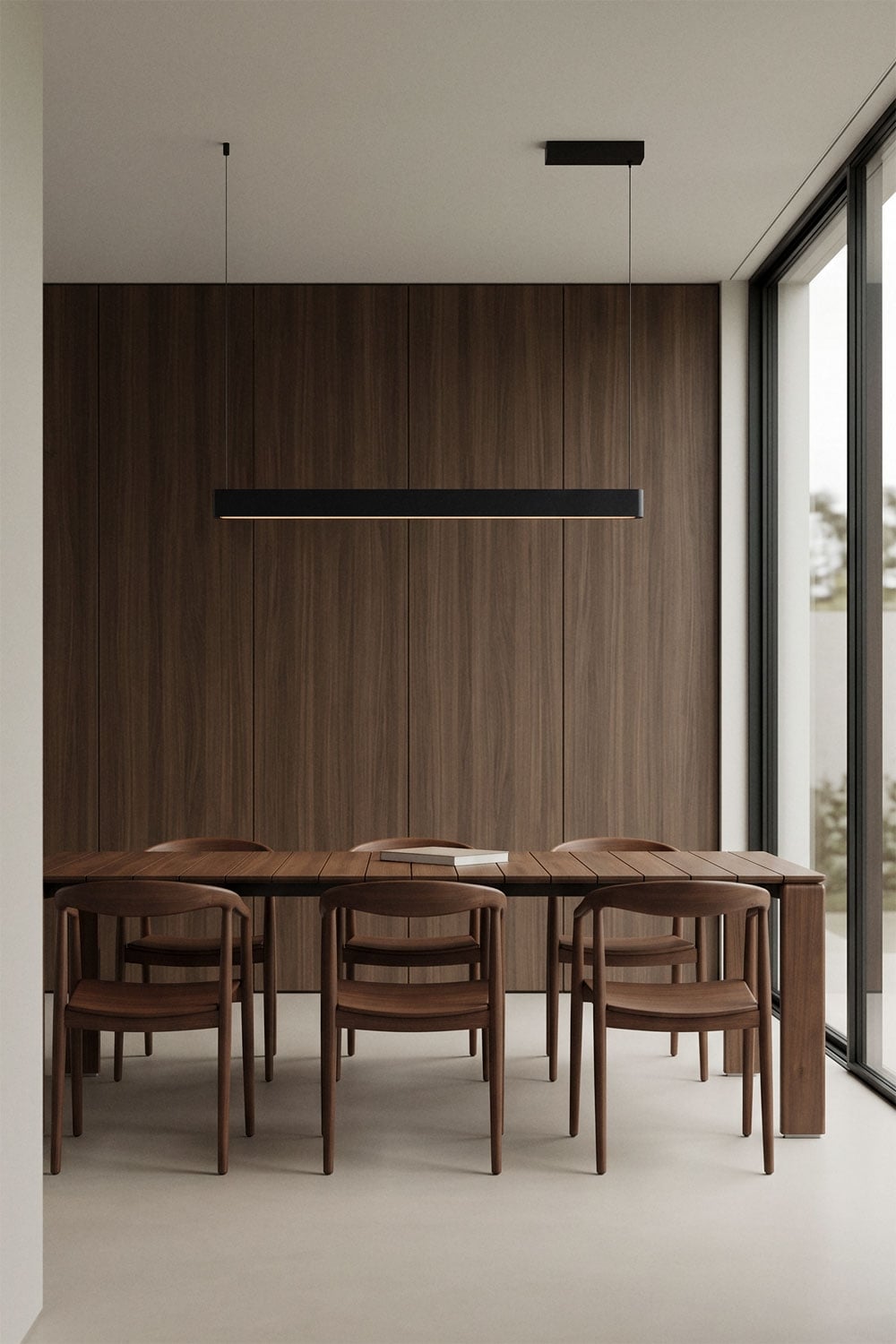 Lampe suspendue linéaire LED 120 cm avec lumière indirecte en aluminium Maulenis - 5