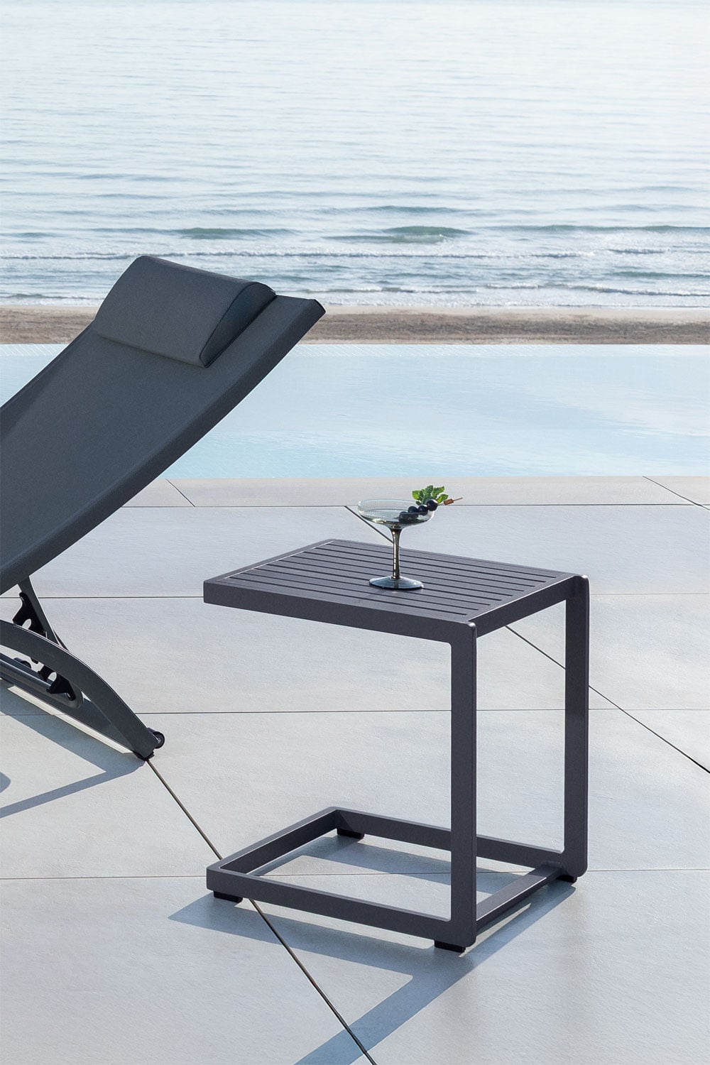 Table d'appoint carrée pour jardin 40x40 cm en aluminium Dulem - 3