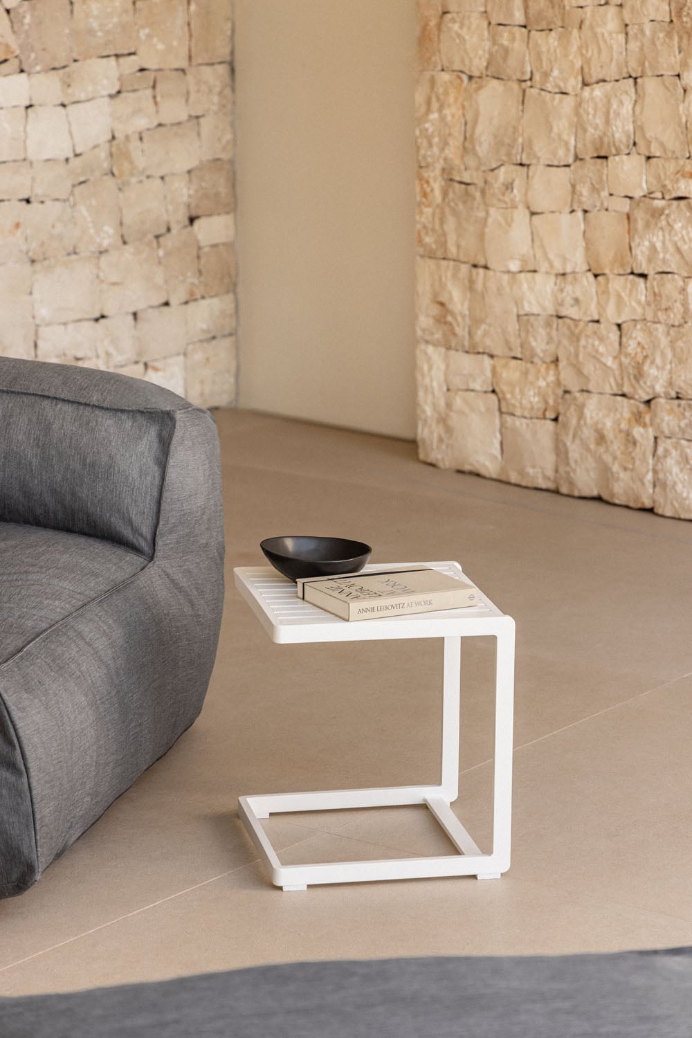 Table d'appoint carrée pour jardin 40x40 cm en aluminium Dulem - 1