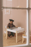 Set table ardoise avec rangement et 2 chaises en MDF et bois de pin Belfy Kids - 1