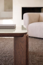 Table basse carrée 80x80 cm en verre trempé et MDF Nilea - 2