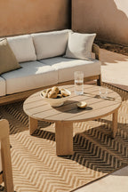 Table basse de jardin ovale 100x80 cm en bois d'acacia Uleno - 3