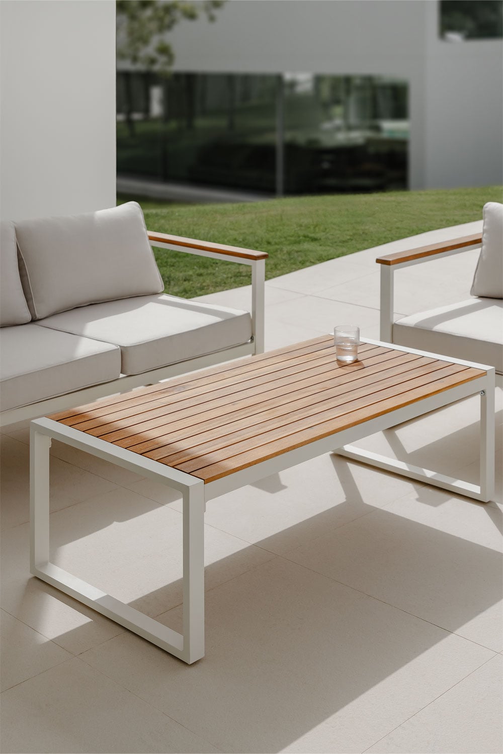 Table basse rectangulaire de jardin 110x55 cm en aluminium Lipov - 1