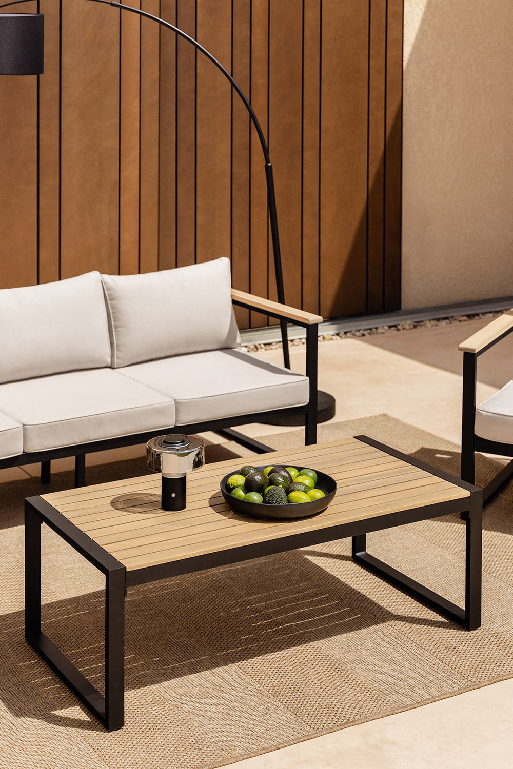 Table basse rectangulaire de jardin 110x55 cm en aluminium Lipov - 4