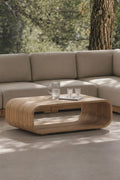 Table basse rectangulaire de jardin 140x75 cm en bois d'acacia Brivori - 1