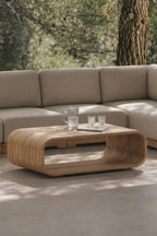 Table basse rectangulaire de jardin 140x75 cm en bois d'acacia Brivori - 1