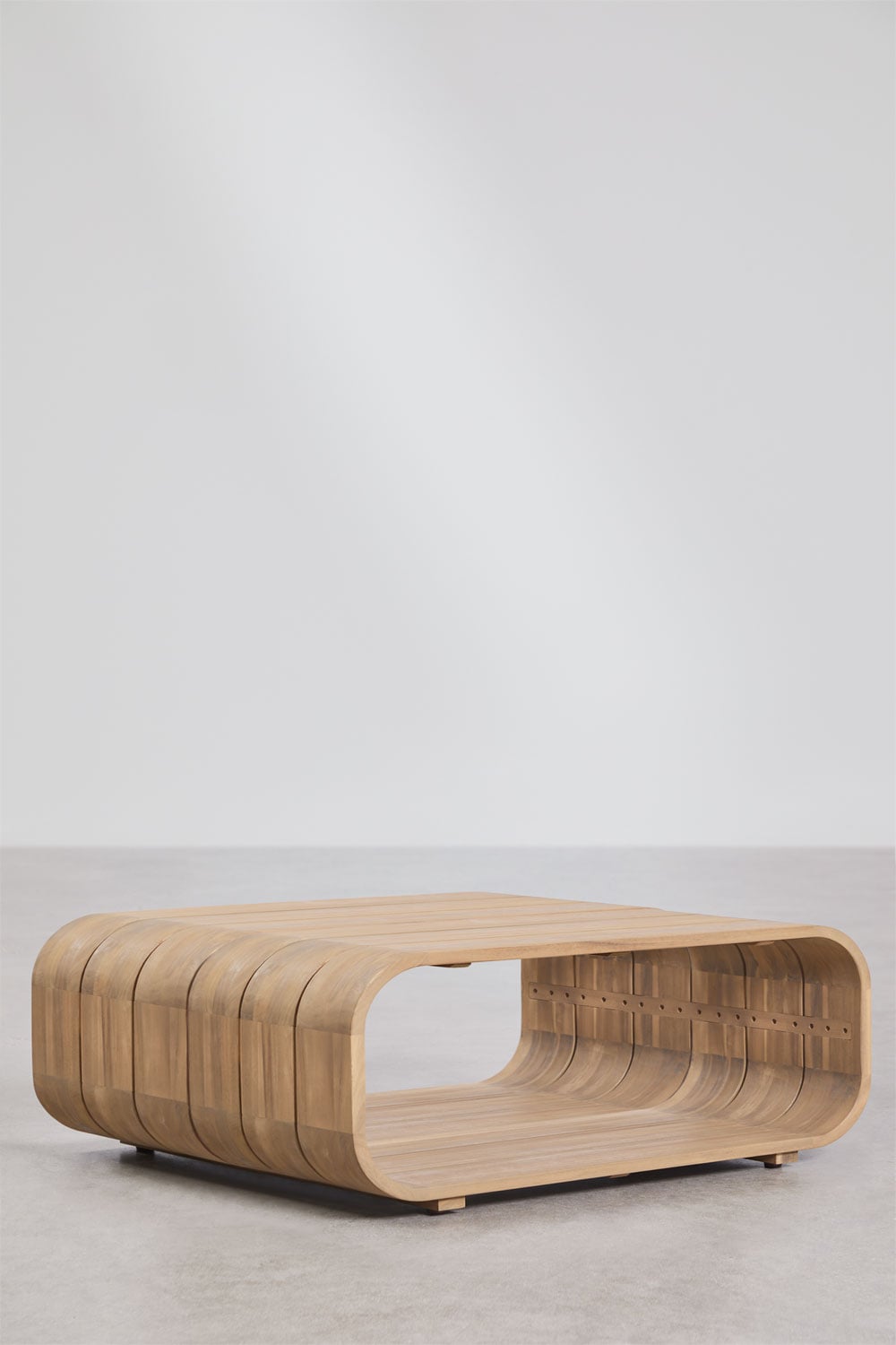 Table basse rectangulaire de jardin 140x75 cm en bois d'acacia Brivori - 2