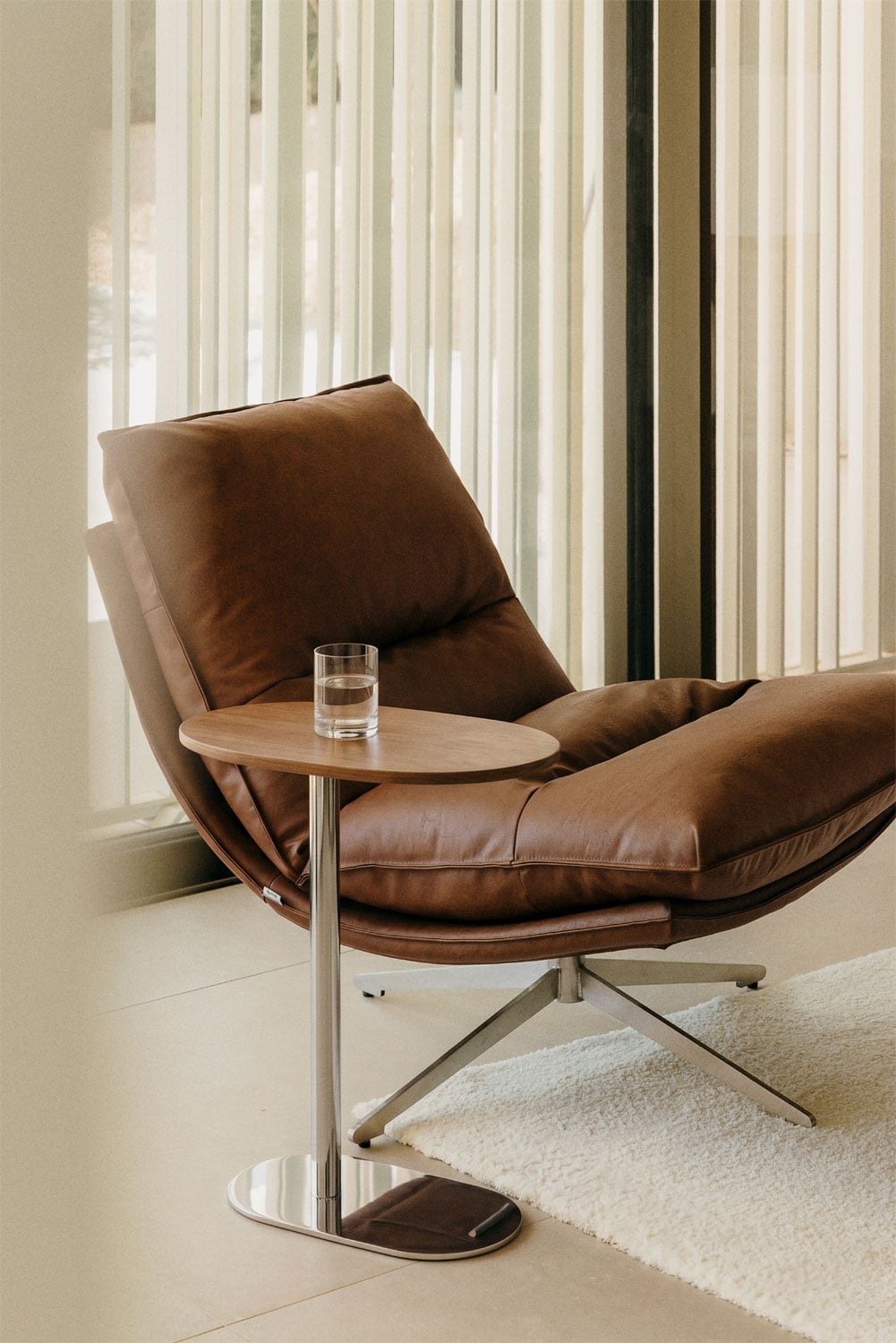 Table d'appoint ovale 45x25 cm en acier inoxydable Lumair - 4