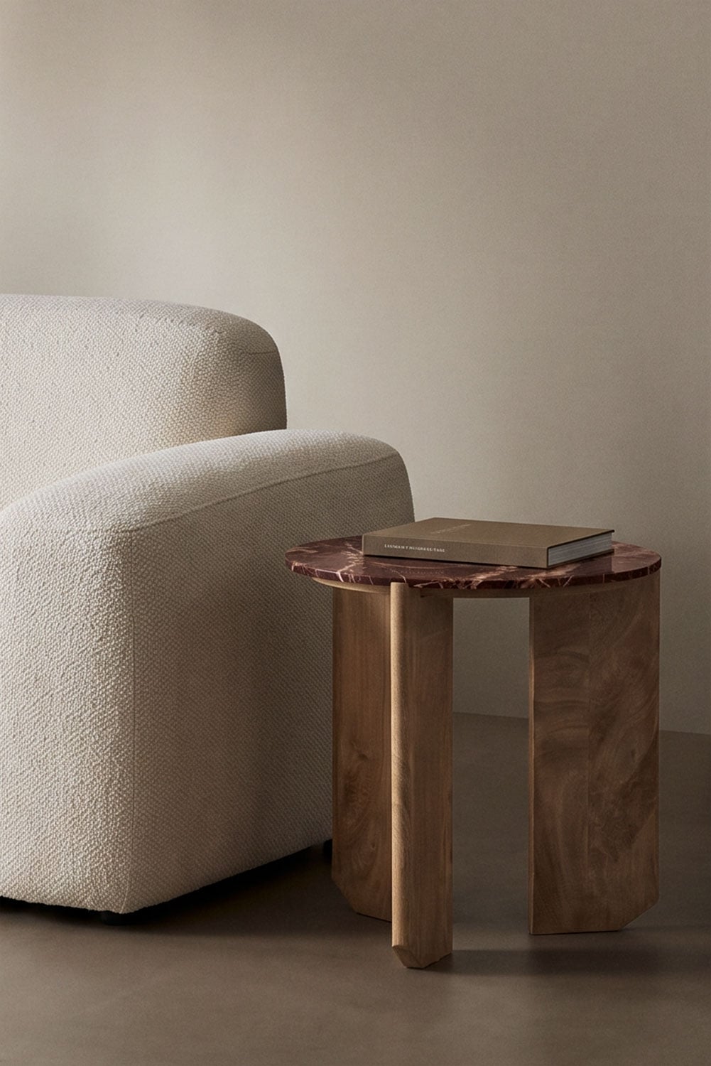 Table d'appoint ronde Ø50 cm en pierre naturelle et bois de manguier Lavinia - 3