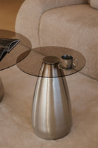 Table d'appoint ronde Ø50 cm en verre trempé Mariana - 1