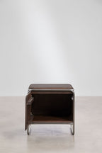 Table de chevet 45x45 cm en bois d'acacia et acier inoxydable Altrex - 2