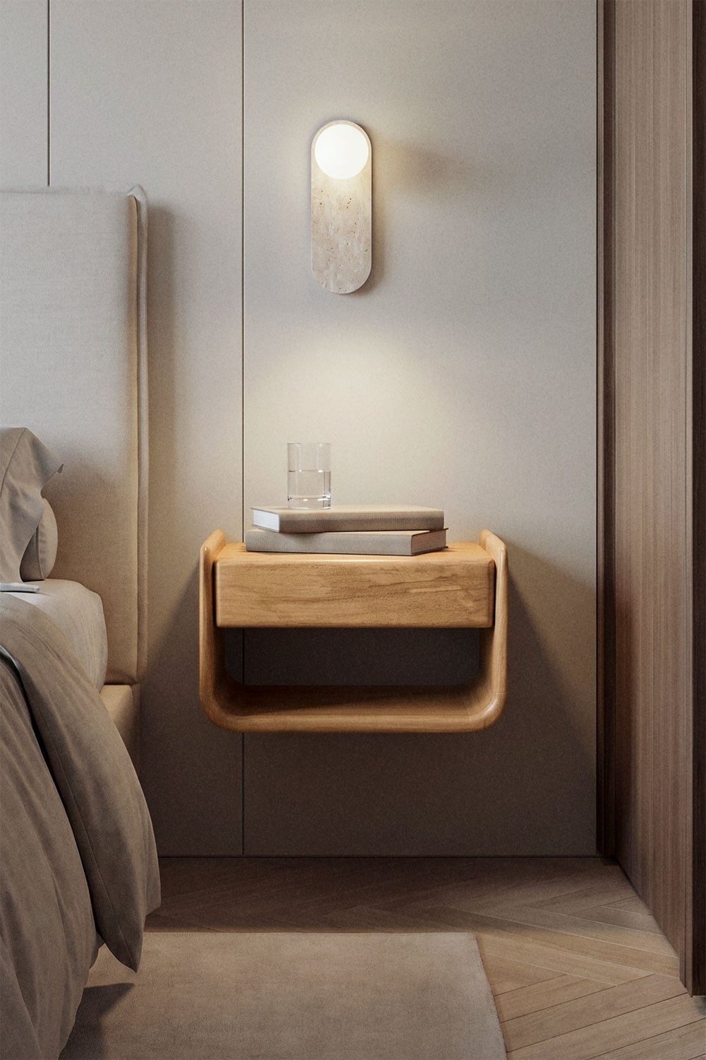 Table de chevet flottante 40x30 cm en bois Tinsley - 3
