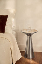 Table de chevet Ø30 cm en acier inoxydable Selmalis - 3