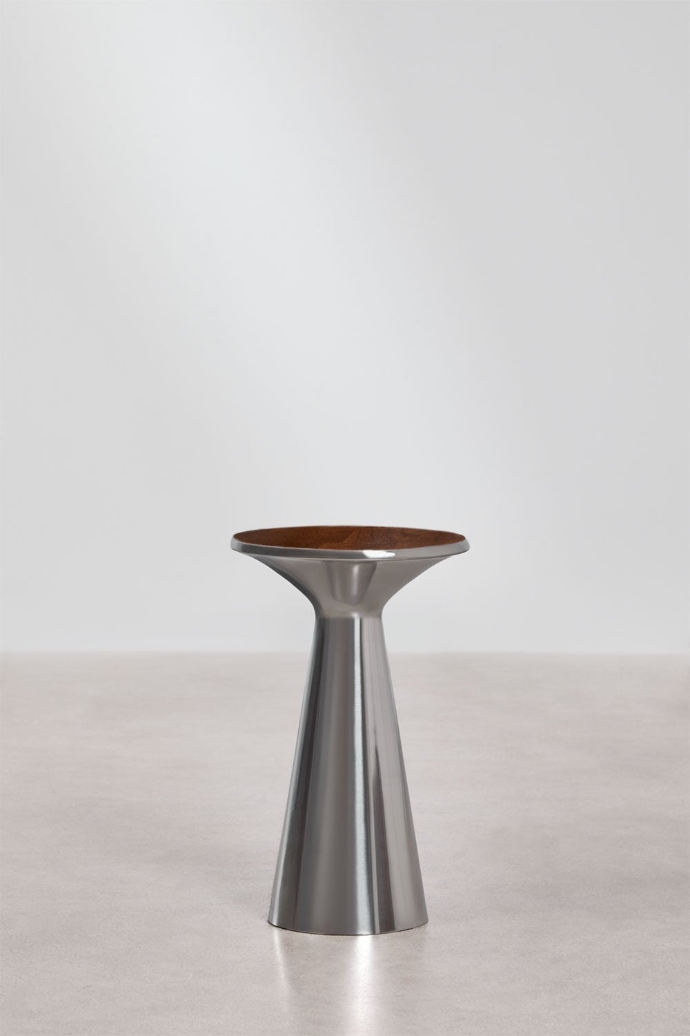 Table de chevet Ø30 cm en acier inoxydable Selmalis - 2