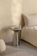 Table de chevet Ø30 cm en acier inoxydable Selmalis - 4