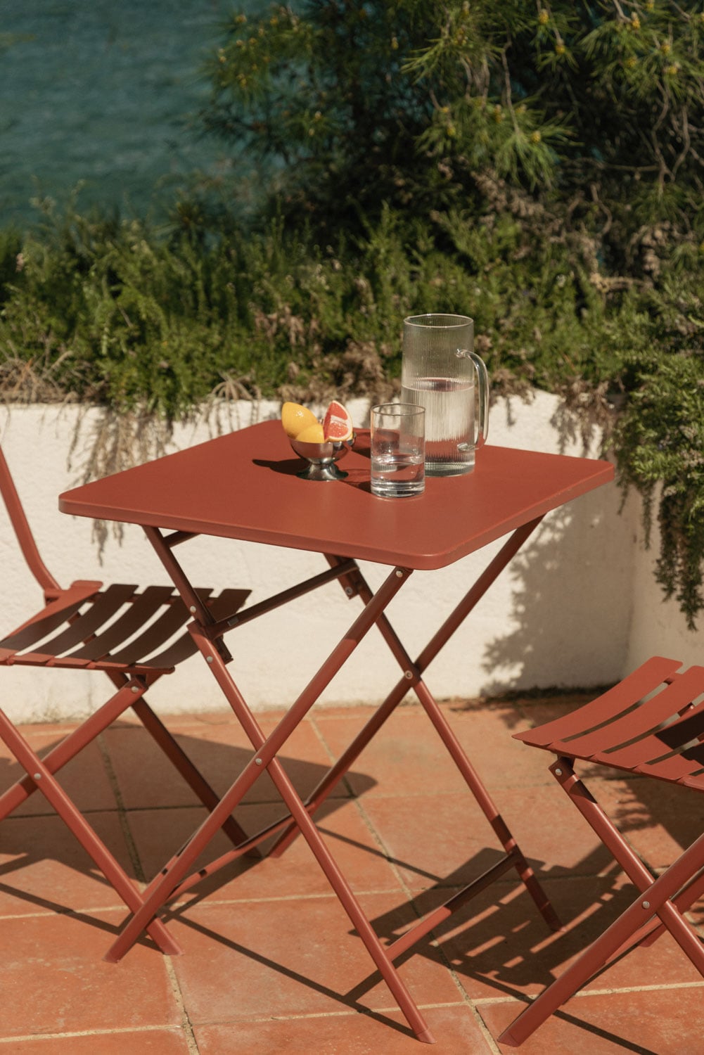 Table de jardin carrée 60x60 cm pliante en acier Tamarit - 4