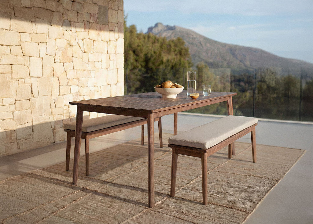 Table de jardin rectangulaire en bois d'acacia Kaela - 1