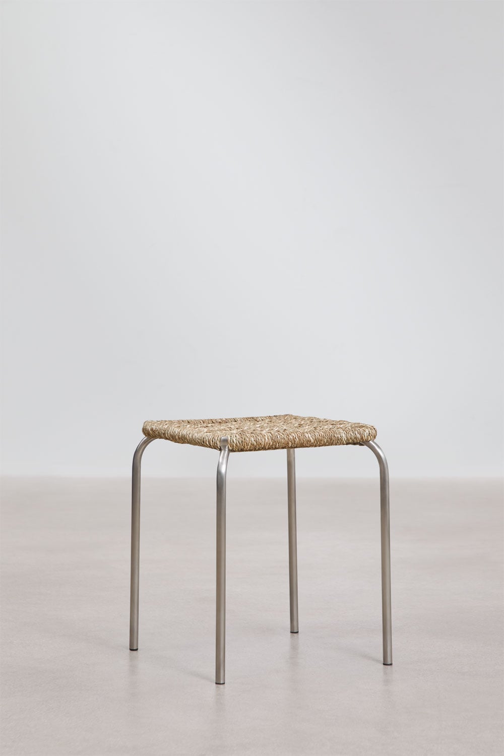 Tabouret bas empilable 45 cm en acier inoxydable Narnial - 2