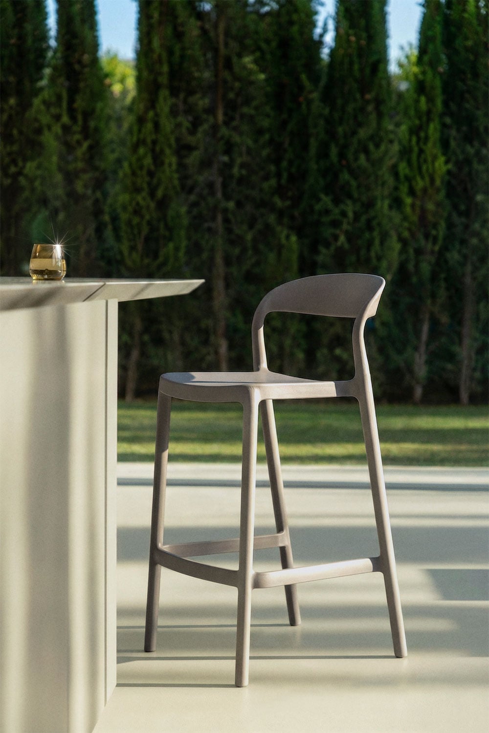 Tabouret de jardin haut empilable en polypropylène Brenza - 5