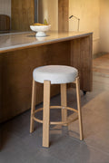 Tabouret haut en tissu chenille et fer Jolie - 1
