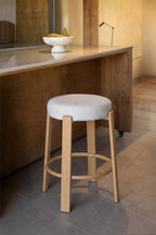 Tabouret haut en tissu chenille et fer Jolie - 1