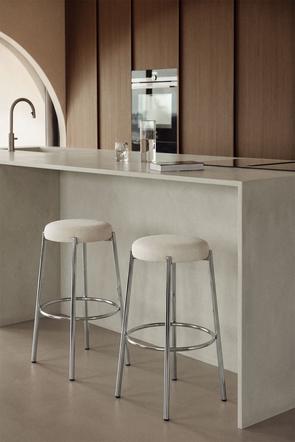 Tabouret haut rembourré en fer Zantria - 7
