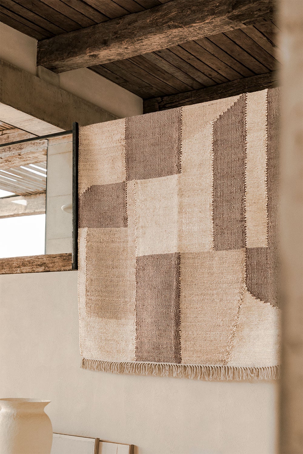 Tapis rectangulaire 160x240 cm en jute et coton Davina - 1