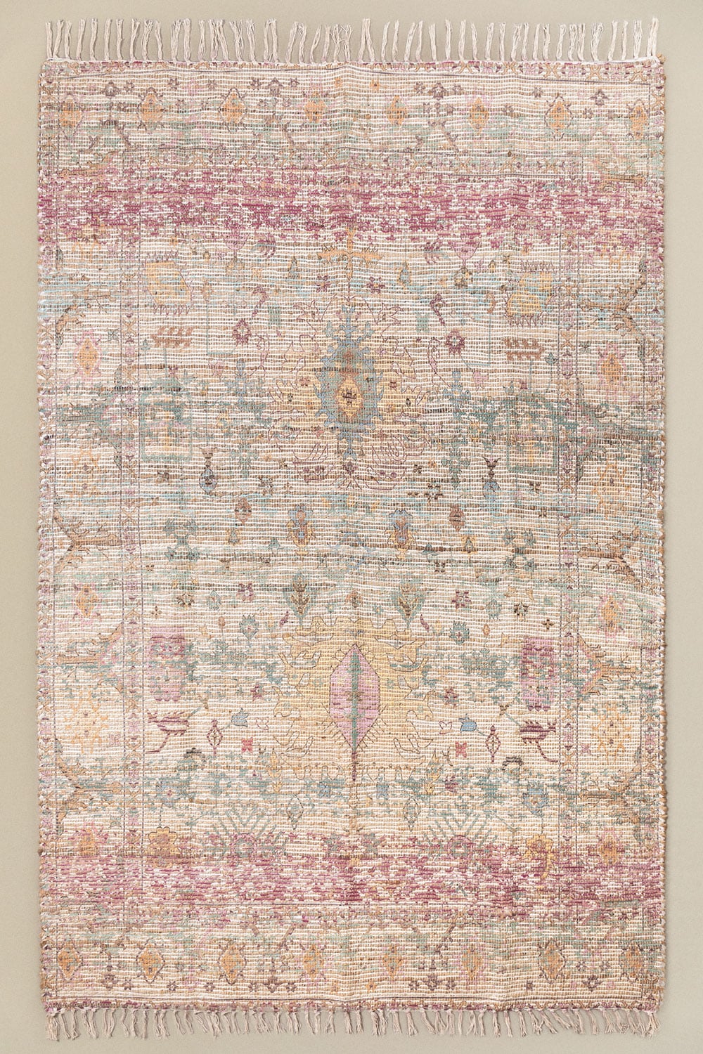 Tapis rectangulaire 170x260 cm en jute et tissu Demir - 1
