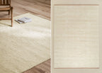 Tapis rectangulaire en polyester et jute Kalina - 1